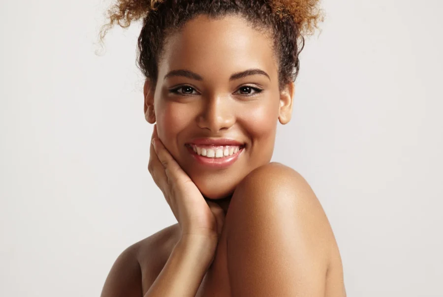 beauty young latin woman with ideal skin